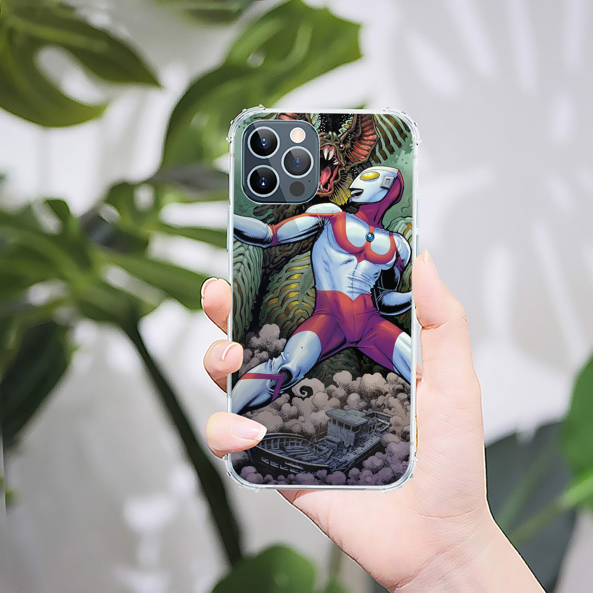 （画像用） ウルトラマン Ultraman 【iPhone 12シリーズ対応】透明スマホケース（クリアソフトケース）